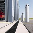 Entwässerung Rinne Flughafen Feuerwehr Leipzig PowerDrain ACO Schwerlast