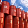 3d illustration a Rows of Classic Metal Oil Barrels Drum