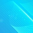 Particle waves showing a stream of clean fresh air. Vector illustration. Flowing particles with depth of field. Air flow.