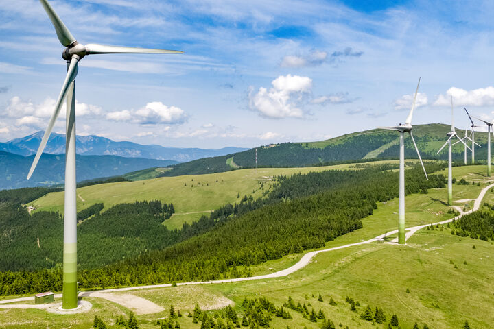 Blick über den Windpark Pretul