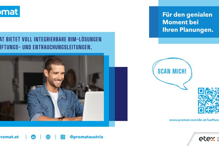 Für die genialen Momente bei Ihrer Planung: Die Lüftungsleitungen mit Brandschutz von Promat sind BIM-fähig. Und das erstaunlich effizient, wenn es um die Betriebskosten geht.
