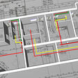 Planung für ein Bestandsgebäude mit modularen Wärmepumpen – drei Wohneinheiten pro Geschoss werden jeweils separat versorgt.