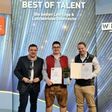 v. li.: Anton Hargassner jr., Matthias Lorenz, Hargassner Lehrlingsausbilder Marcel Rieder.