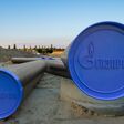 Pipeline segments with the Gazprom logo
