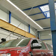 KSP to go, Baukastensystem mit Deckenstrahlplatten zum Heizen und integrierbaren LED-Leuchten zur Beleuchtung von Hallen