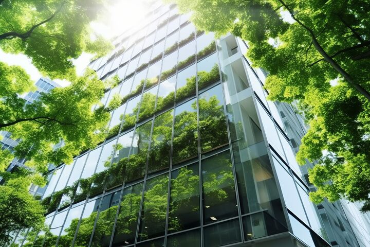 building, green, environment, business, eco, city, office, concept, friendly, construction, future, architecture, tree, modern, glass, smart, clean, corporate, forest, co2, air, window, design, plant, apartment, sun, urban, greenery, light, exterior, wall, leaf, garden, facade, branch, property, skyscraper, vertical, futuristic, reduction, nature, finance, ecology, oxygen, balcony, sustainable, go green, living, vgs