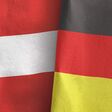 Germany and Austria two folded flags together 3D rendering 3D rendering