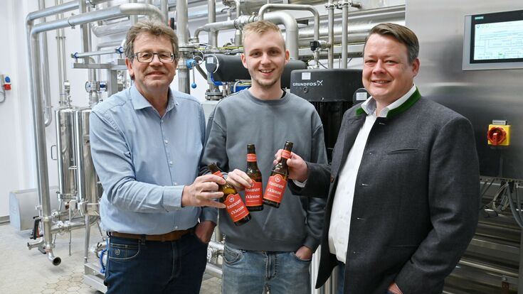Gruenbeck Frastanz stoßen auf neue Wasseraufbereitungsanlage an
