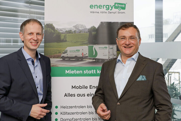 Marc Pehlke, CEO der Heizkurier Gruppe (links) und Dr. Georg Patay, GF von energy4rent (rechts),
