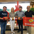 Personen von links nach rechts: Gesch?ftsf?hrer Anton Hargassner jun., ?SV Pr?sidentin Roswitha Stadlober, Gesch?ftsf?hrer Markus Hargassner, ?SV Bereichsleiter Sponsoring Mario Reiter