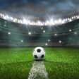 textured soccer game field with neon fog - center, midfield