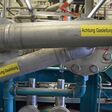 Gas-Leitung in einem Biogas-Kraftwerk