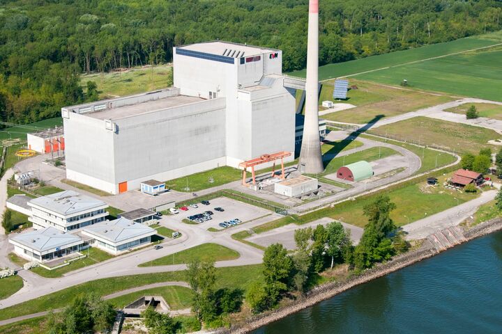 Zwentendorf. Atomkraftwerk. Luftaufnahme vom Areal des geplanten Atomkraftwerkes.