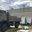 Hochwasser-Hilfe: energy4rent lieferte die mobile Wärme-Anlage (als Ersatz für den unter Wasser stehenden Kessel), das Bundesheer das Heizöl.