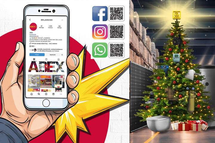 ABEX Infos & Aktionen auf Social Media - Service mit Mehrwert für Installateure (m/w/d).  Adventkalender der GC-Gruppe Österreich