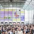 Eingang bei der Messe München, wo die Fachmesse BAU am 13. Jänner 2025 startet