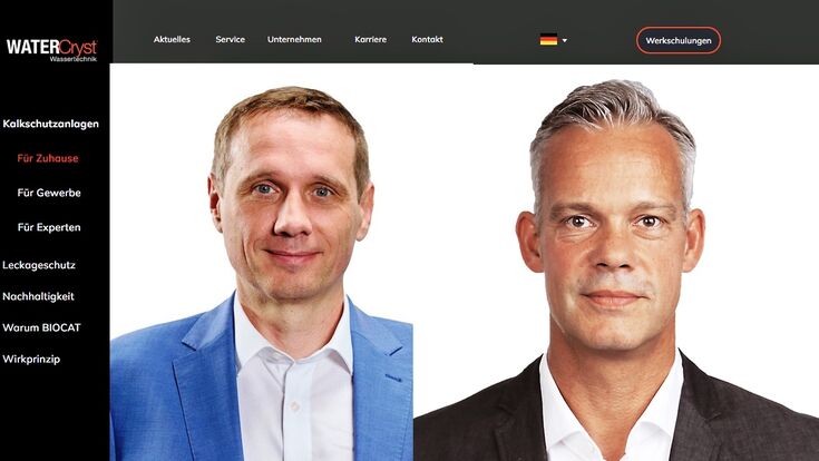 © WATERCryst Wassertechnik GmbH Sebastian Kwasny (li.) und Torsten Schmidt (re.) von WATERCryst