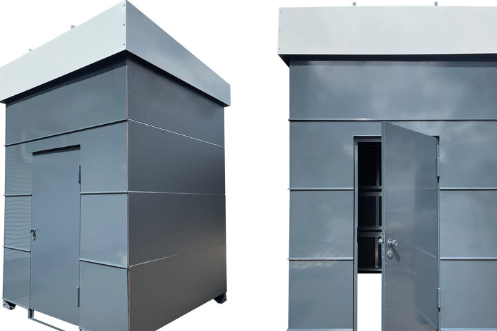 SiloBox von Silotec zur Lagerung von Pellets im Freien