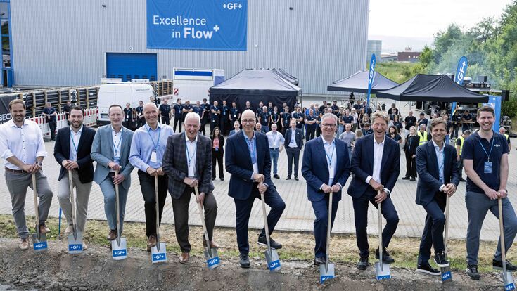 Spatenstich für neues Logistikzentrum von GF Building Flow Solutions in Haßfurt/ Deuschland