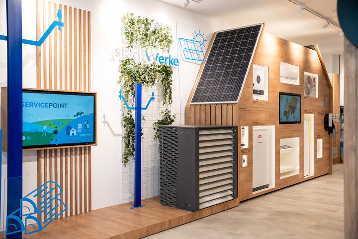 Blick in den Schauraum vom neuen Service Point in Amstetten