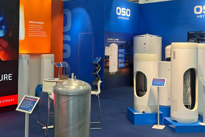Warmwasserspeicher von OSO auf einem Messestand