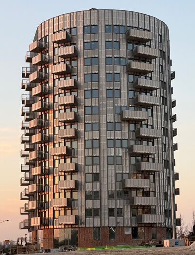 das Wohngebäude „Droppen“ in Malmö, Schweden
