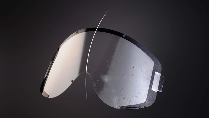 transparente Heizfolie in einem Brillenglas verarbeitet