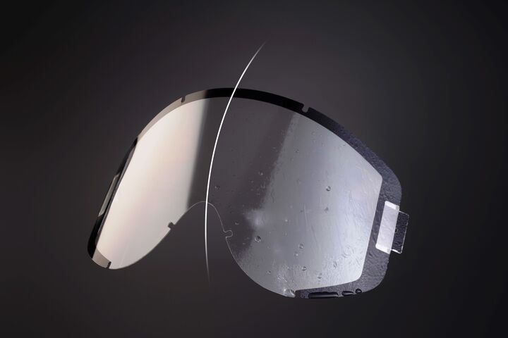 transparente Heizfolie in einem Brillenglas verarbeitet