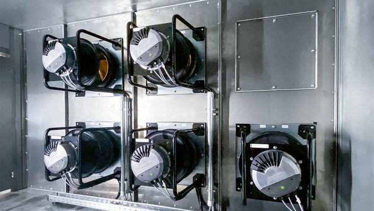 Ventilatoren von ebm-papst in einem FanGrid