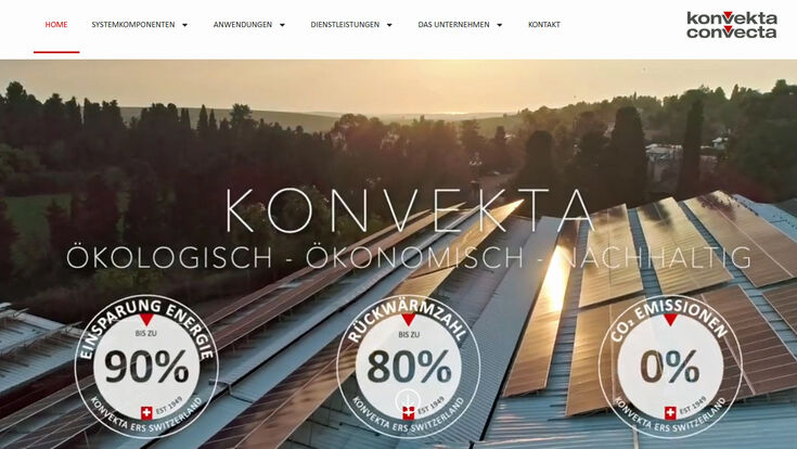 Screenshot der Webseite von Konvekta