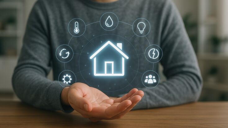 home automation, smart home, technology, futuristic, digital, house, control, internet of things, iot, system, automation, interface, innovation, modern, design, concept, security, comfort, convenience, lifestyle, remote control, application, connected, energy efficiency, wireless, access, devices, communication, control panel, network, connected home, user interface, smart devices, household, app, electricity, energy, intelligent, data, management, future, smart house, integration, person, holding, present, home, business, hand