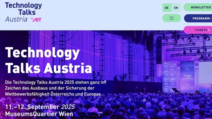 Veranstaltungswebsite der Technology Talks Austria 2025
