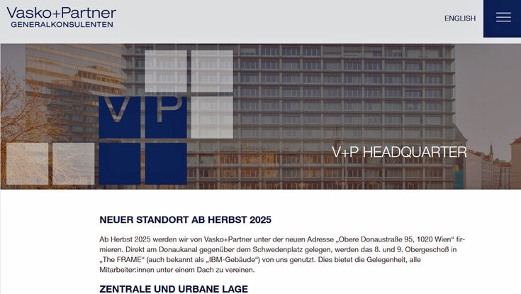 Webseite von Vasko + Partner