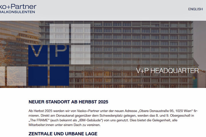 Webseite von Vasko + Partner