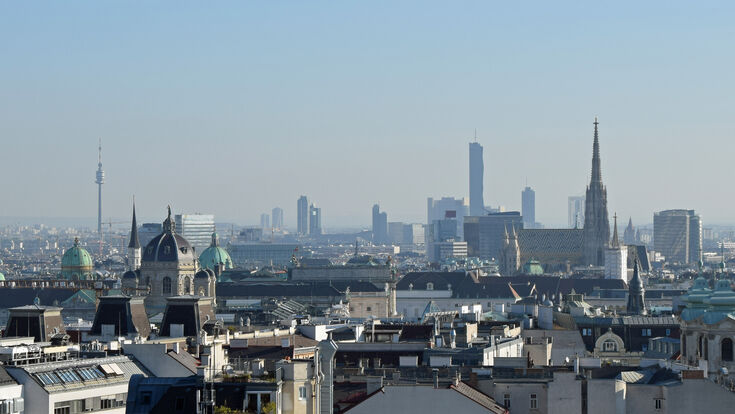Viele Gebäude, Blick über Wien