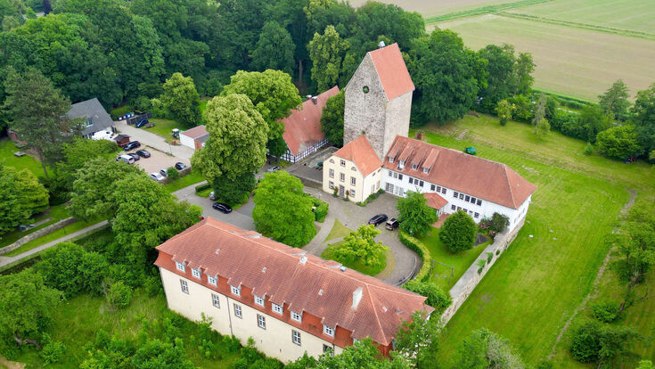 Blick auf die Burg Wittlage im niedersächsischen Bad Essen in Deutschland