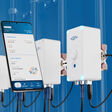 neue Hycleen-Balance-Ventile von GF Building Flow Solutions mit Smartphone, über das die Steuerung erfolgen kann