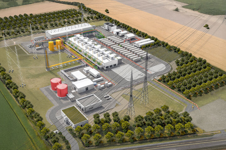 Modell der Elektrolyseanlage der OMV zur Herstellung von Wasserstoff in Bruck an der Leitha.