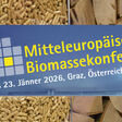 Biomasse in Pellets- und Holzscheit-Form, Hinweis auf die Mitteleuropäische Biomasse-Konferenz