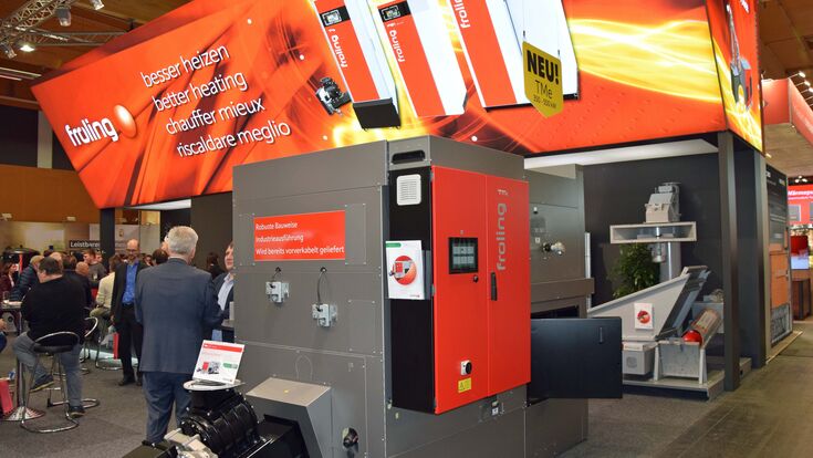 Messestand von Fröling auf der Energiesparmesse in Wels