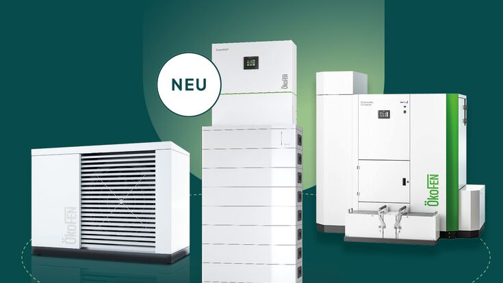 Produkt-Höhepunkte von ÖkoFEN zu den Frühjahrs-Fachmessen 2026 mit Batteriespeicher, Wärmepumpe, Pellets-Großkessel