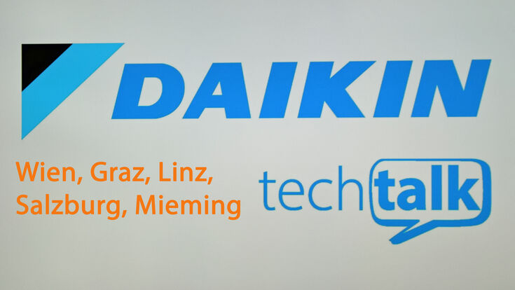 grafischer Hinweis auf die TechTalks von Daikin 2026