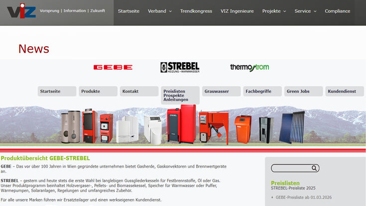 Webseiten von VIZ und Gebe-Strebel