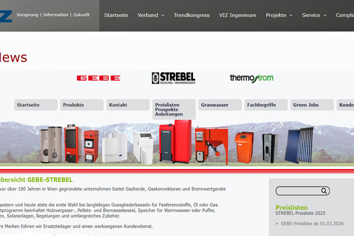 Webseiten von VIZ und Gebe-Strebel