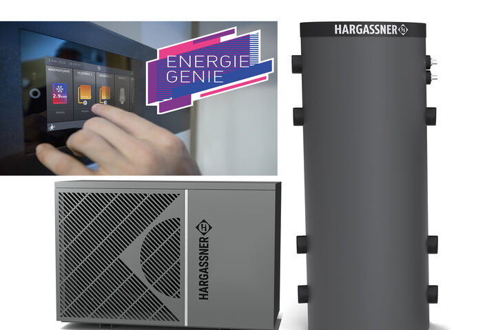 Hybrid-System von Hargassner mit AirPro-Wärmepumpe, Schichtspeicher HSS600 WP, intelligenter TouchPro-Steuerung, wurde mit dem EnergieGenie 2026 ausgezeichnet