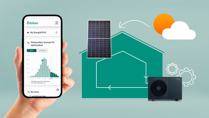 Visualisierung PV-Optimierung, digitales Service EnergiePLUS von Vaillant Österreich