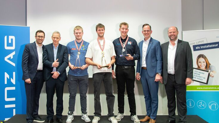 Markus Redl; Gerald Kopsa; Julian Essmeister (3. Platz); David Rohrhofer (1. Platz); Jens Furtmüller (2. Platz); Michael Pecherstorfer; Franz Schnöller, von links nach rechts