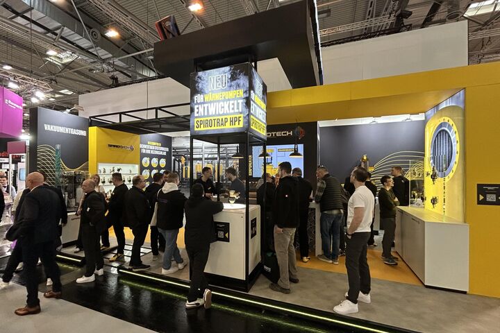 Spirotech Messestand; der Hersteller ist auf der IFH/Intherm 2026 in Nürnberg präsent