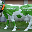 Kuh aus Kunststoff von Wien Energie mit Aufschrift Erdgas und „Biogas ist voll kuhl“
