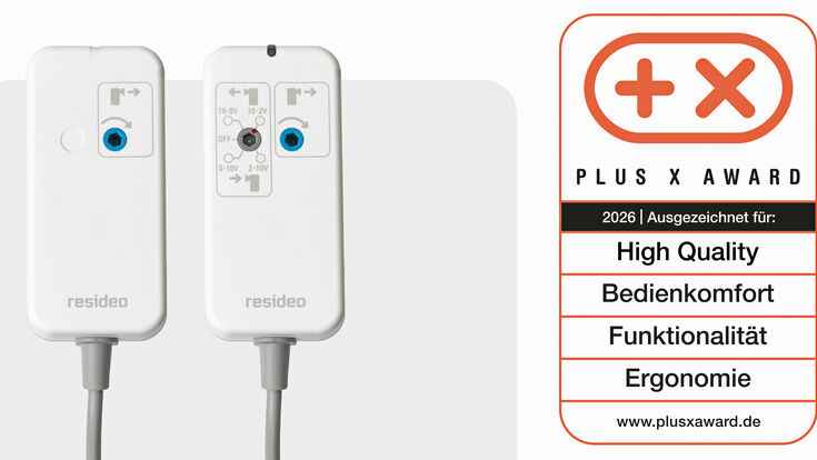 Stellantrieb von Resideo für gewerbliche HLK-Systeme mit dem PLUS X AWARD in vier Kategorien ausgezeichnet